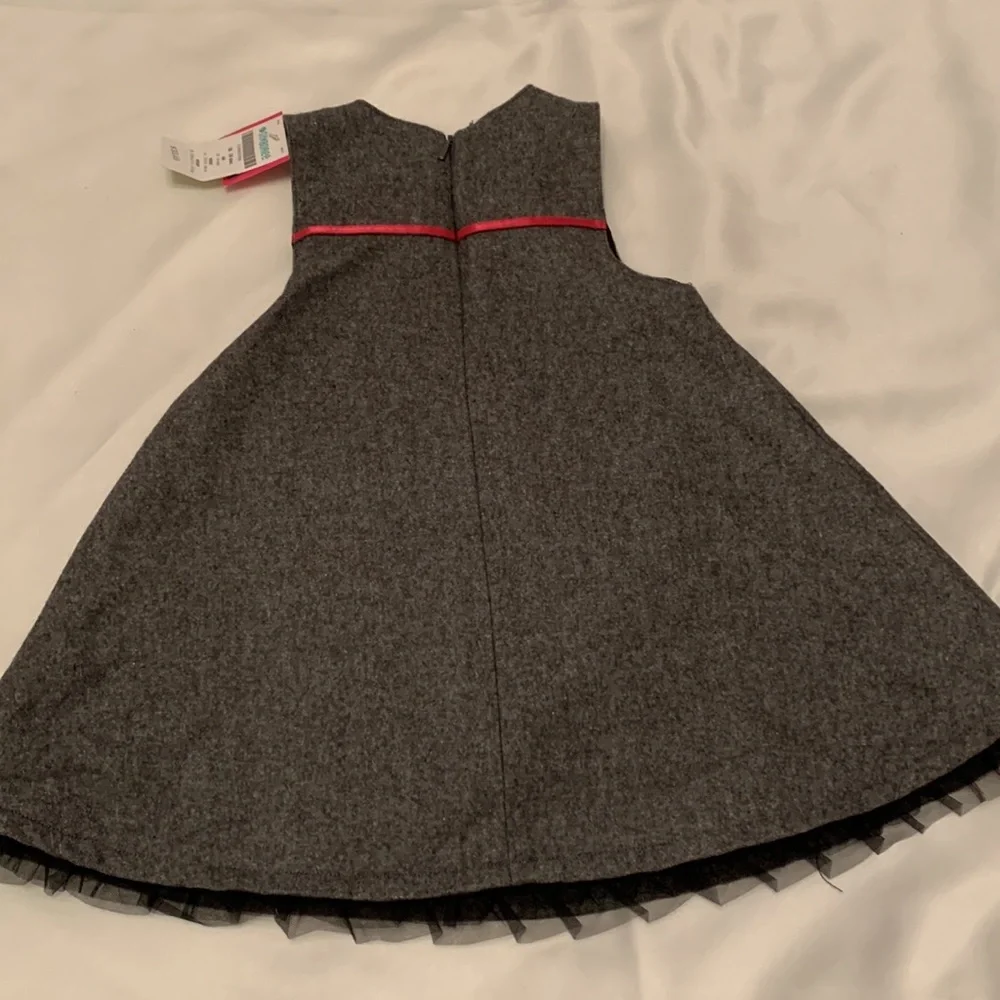 GYMBOREE 2 piece Outfit, size 18-24 Month, gray and pink with black lini…